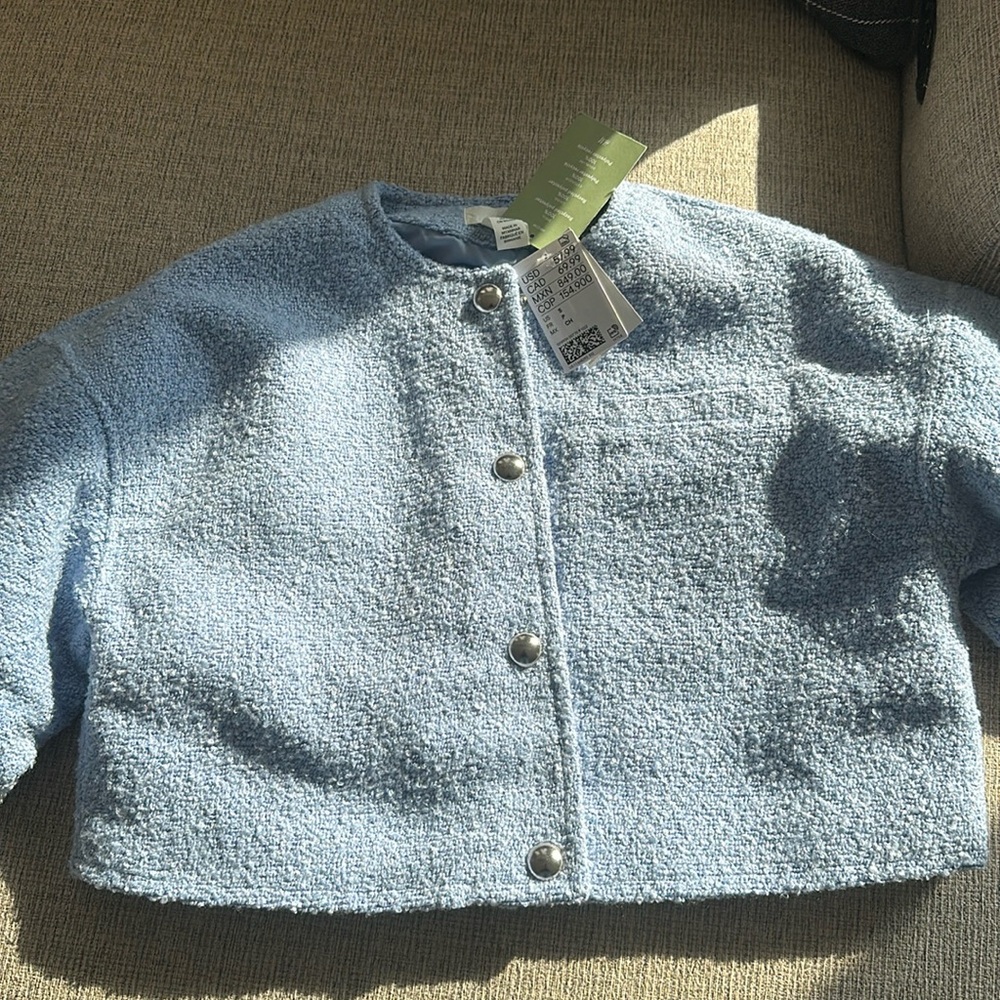 Boxy Blue Cropped Jacket